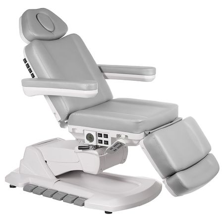 Podgrzewany obrotowy fotel kosmetyczny BR-6686 Jasny szary