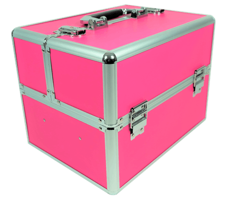 Kuferek kosmetyczny mały 2 poziomy różowy