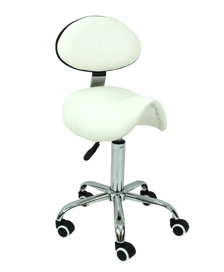OPTIMA Taboret kosmetyczny z oparciem