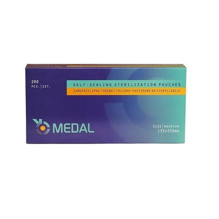 Torebki do sterylizacji 135mm x 250mm 200szt MEDAL