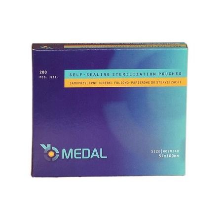 Torebki do sterylizacji 57mm x 100mm 200szt MEDAL